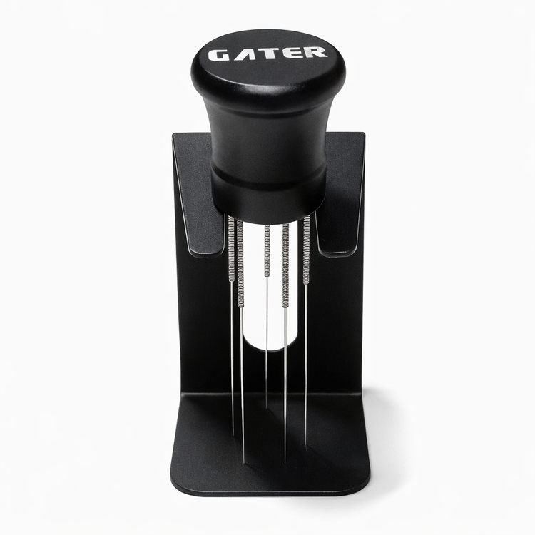 نیدل قهوه حرفهای ۵ سوزنه فنری با استند فلزی نگهدارنده